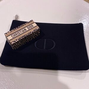 Christian Dior Black Pouch & Mitzah Lipstick Holder Set